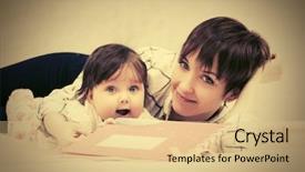  Presentation with baby book - Beautiful theme featuring baby girl reading a book backdrop and a  colored foreground