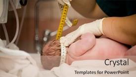  Presentation with delivery baby - Presentation theme having baby girl right after delivery background and a coral colored foreground