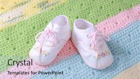  Presentation with baby shoes - Cool new presentation with baby girl shoes backdrop and a light blue colored foreground