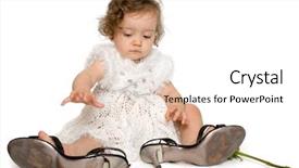  Presentation with mom baby - Slide set having baby girl sitting in mom' background and a sky blue colored foreground