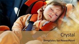  Presentation with car seat - Presentation theme with baby girl slip in car background and a gold colored foreground