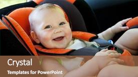  Presentation with baby smile - Slides consisting of baby girl smile in car background and a coral colored foreground
