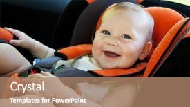  Presentation with baby smile - Cool new slide deck with baby girl smile in car backdrop and a coral colored foreground