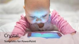  Presentation with baby girl - Cool new slides with baby girl watching cartoon backdrop and a coral colored foreground