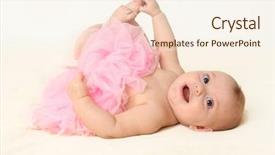  Presentation with baby girl - Theme featuring baby girl wearing a pink background and a cream colored foreground