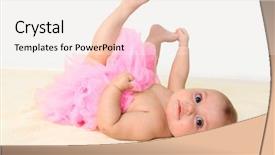  Presentation with baby girl - Presentation with baby girl wearing a pink background and a sky blue colored foreground