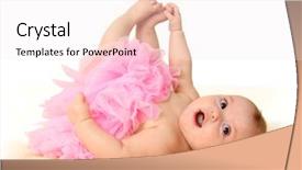 Presentation with baby girl - Presentation consisting of baby girl wearing a pink background and a sky blue colored foreground