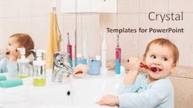  Presentation with baby teeth - PPT layouts enhanced with baby-girl-wearing-blue-blanket background and a lemonade colored foreground