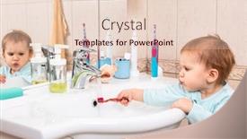  Presentation with baby teeth - Amazing slide set having baby-girl-wearing-blue-sleepers backdrop and a lemonade colored foreground