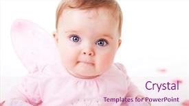  Presentation with cute baby - PPT layouts enhanced with baby girl wearing fairy wings background and a lemonade colored foreground