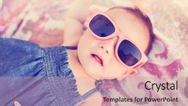  Presentation with baby girl - Slides featuring baby girl wearing sun glasses background and a  colored foreground