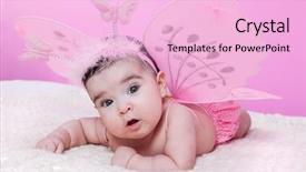  Presentation with happy birthday baby - PPT layouts consisting of baby girl with pink butterfly background and a lemonade colored foreground