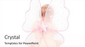  Presentation with angel baby - PPT theme having baby girl with pink wings background and a  colored foreground