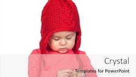 Presentation with wool - Colorful slides enhanced with baby-girl-with-wool-hat backdrop and a white colored foreground