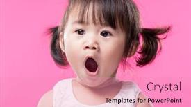  Presentation with baby girl - Cool new slides with baby girl yawn backdrop and a coral colored foreground