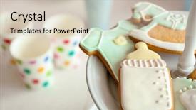  Presentation with stand - Slide deck with baby glazed cookies in stand background and a soft green colored foreground