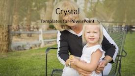  Presentation with grandma - Slide deck featuring baby grandma - affectionate grandmother and granddaughter playing background and a coral colored foreground