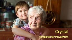  Presentation with grandma - Slides with baby grandma - portrait of an elderly woman background and a tawny brown colored foreground