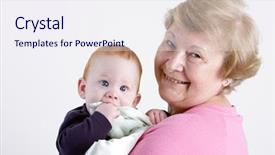  Presentation with private confidential document stamp red - Amazing slides having baby grandma - proud grandmother holding red headed backdrop and a sky blue colored foreground