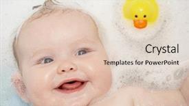  Presentation with baby bath - Audience pleasing presentation consisting of baby having bath at home backdrop and a lemonade colored foreground