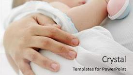  Presentation with mom baby - Slide set with baby having mom's care background and a light gray colored foreground