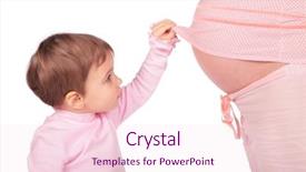  Presentation with pregnant - Presentation with baby health - little girl and pregnant look background and a lemonade colored foreground