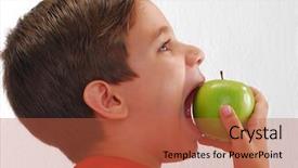  Presentation with fresh fruits salad on white - Cool new presentation design with baby health - little kid holding fresh fruits backdrop and a  colored foreground