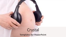  Presentation with holding hands - Beautiful presentation theme featuring baby hearing - hands of pregnant woman backdrop and a lemonade colored foreground