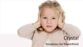  Presentation with hear - Amazing PPT layouts having baby hearing - portrait of beautiful little girl backdrop and a soft green colored foreground