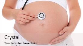  Presentation with pregnant woman - Audience pleasing theme consisting of baby hearing - pregnant woman using stethoscope backdrop and a lemonade colored foreground