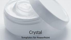  Presentation with plastic container - Theme consisting of baby herbal - opened plastic container with cream background and a light gray colored foreground