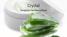  Presentation with plastic container - Audience pleasing presentation theme consisting of baby herbal - opened plastic container with cream backdrop and a sky blue colored foreground