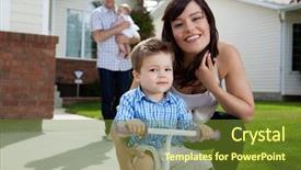  Presentation with displaying a happy mother cudd - Amazing slide set having learning cycle - portrait of happy mother sitting backdrop and a tawny brown colored foreground