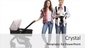  Presentation with mother baby - Presentation enhanced with baby in a carrier background and a white colored foreground