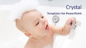  Presentation with baby bath - Beautiful slides featuring baby in bath with soap backdrop and a  colored foreground