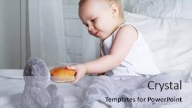 Presentation with baby - Theme enhanced with baby in bed at home background and a  colored foreground