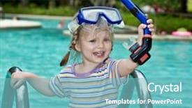  Presentation with leaves - Presentation theme enhanced with baby-in-blue-diver-mask background and a seafoam green colored foreground