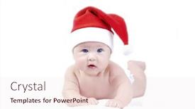  Presentation with new baby - Beautiful PPT layouts featuring baby in new years hat isolated on the white backdrop and a sky blue colored foreground