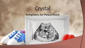  Presentation with baby ultrasound - Theme enhanced with baby in photo frame background and a coral colored foreground