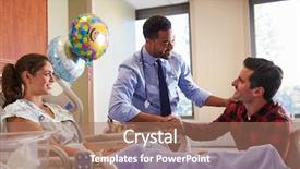  Presentation with baby labor - Beautiful PPT layouts featuring baby in post natal department backdrop and a coral colored foreground