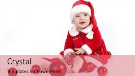  Presentation with baby christmas - Theme consisting of baby in red costume playing background and a coral colored foreground