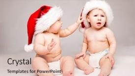  Presentation with news - Slide set consisting of baby in santa hat telling background and a lemonade colored foreground