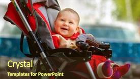  Presentation with nature meadow baby and child - Audience pleasing presentation theme consisting of baby in sitting stroller backdrop and a wine colored foreground