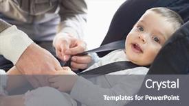  Presentation with car seat - PPT theme consisting of baby in the car seat background and a gray colored foreground