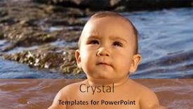  Presentation with baby - Presentation theme having baby-in-the-sea background and a coral colored foreground