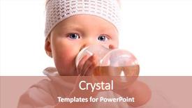  Presentation with baby bottle - Colorful slide set enhanced with baby is drinking from plastic backdrop and a coral colored foreground