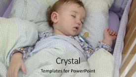  Presentation with baby sleeping - Theme consisting of baby is sleeping in the morning background and a light gray colored foreground