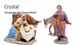  Presentation with nativity - Cool new theme with baby jesus - figures representing nativity scene backdrop and a white colored foreground