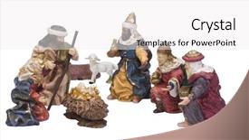  Presentation with baby jesus - PPT layouts featuring baby jesus - nativity figurines background and a white colored foreground