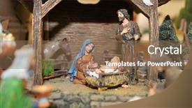  Presentation with nativity - Audience pleasing presentation theme consisting of baby jesus - nativity scene really close backdrop and a coral colored foreground